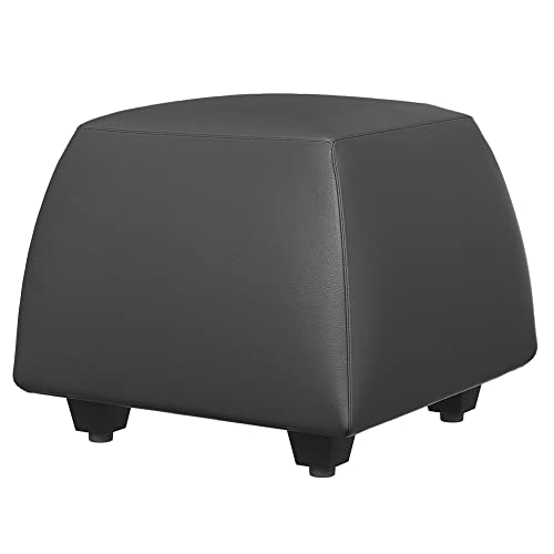 Image of Wakefit Belize Ottoman (Leatherette, Marble Grey)