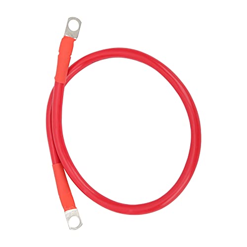 OEBUAFI Câble de Terre de 60 Cm (23,6 po), 4 AWG, 25 mm², en Cuivre étamé Haute ténacité, 150 A, avec Revêtement en Résine élastomère, pour Connexion Parallèle/série D'un Onduleur (A (rouge))