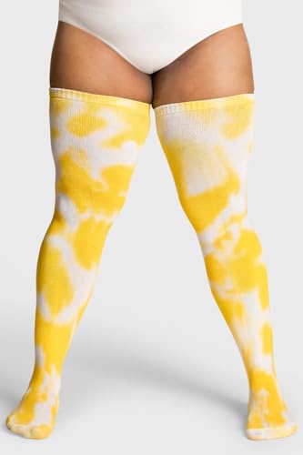 Image of Thunda Thighs Plus Size Thigh High Socks, Over the Knee High Boot Stockings Leg Warmers, Extra Long & Thick Socks