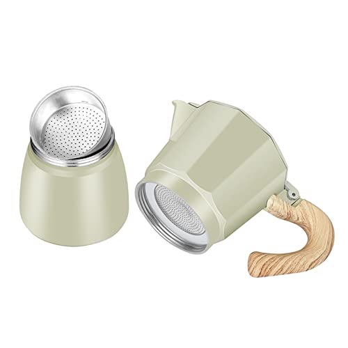 Kaffeekessel für den Haushalt, Mokka, Kaffeekanne, Aluminium, achteckig, für Büro, Kaffeetasse, Batterie, Herd, Heizung, Kaffeezubereitungs-Set, Gelb