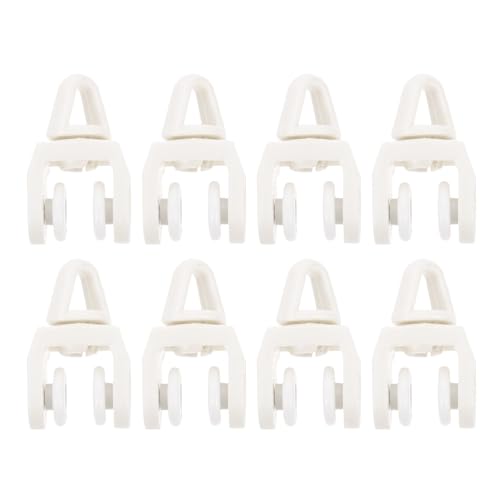 KHBUAB 50 Piezas Poleas para Riel de Cortina Silenciosas Rodillos Corredoras Flexibles para Cortinas Accesorios Multiusos para Visillos y Cenefas Montaje Sencillo