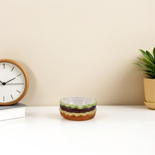 Cendrier de table en céramique hamburger, un accessoire original à offrir