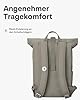 Johnny Urban Rucksack Damen & Herren Grau - Robin Medium - Rolltop Mit Laptopfach für Uni Business Fahrrad - 15L - Nachhaltig - Wasserabweisend #4