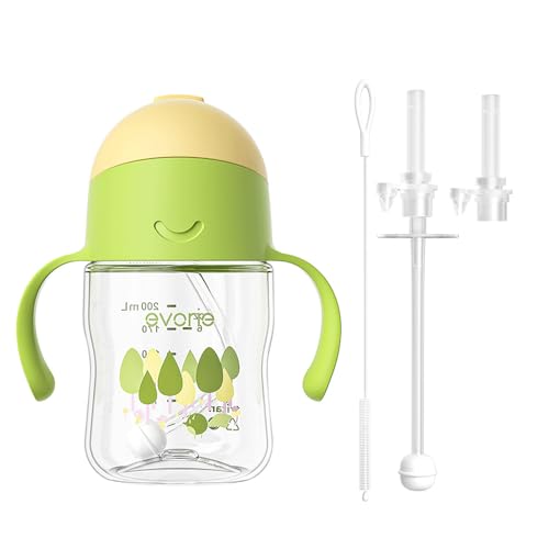 Evorie Tritan Weighted Straw Sippy Cup with Handles for Baby and Toddlers 6 months, incl 1 replacement straw pack (Amazon)