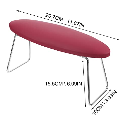 FRCOLOR Nagel Handauflage Kissen für Nageltisch Leder Handgelenk Armlehne Nagelkissen Handkissen Armauflage Halter (rot) – Bild 3