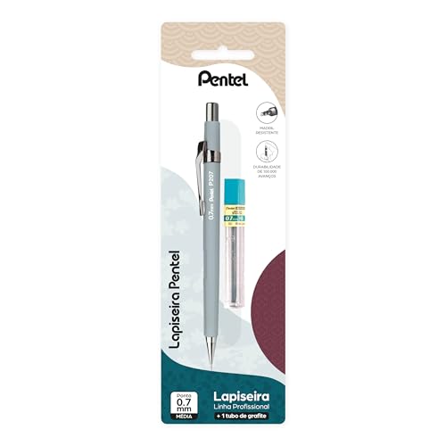 Pentel Lapiseira P200 Cores Tradicionais Japonesas 0.7mm Asaguinezú Cinza + 1 Grafite SM/P207-JNM