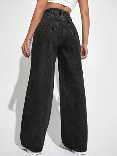 Image of TAGAS Women's High Waisted Wide Leg Jeans - Baggy Denim Pants, Loose Fit Casual Straight Leg Pant for Girls & Womens