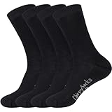 BambooMN - Men's Extra Large Rayon From Bamboo Fiber Thin with Thick Sole Socks - Black - 4prs, Size 10-14