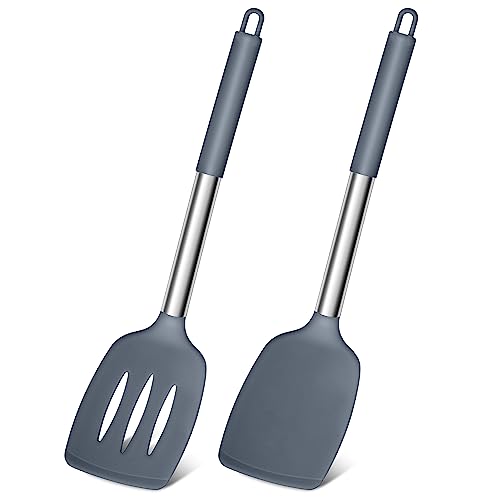 Joyfair Silicone Spatula, Stainless Steel Spatula Pack of 2