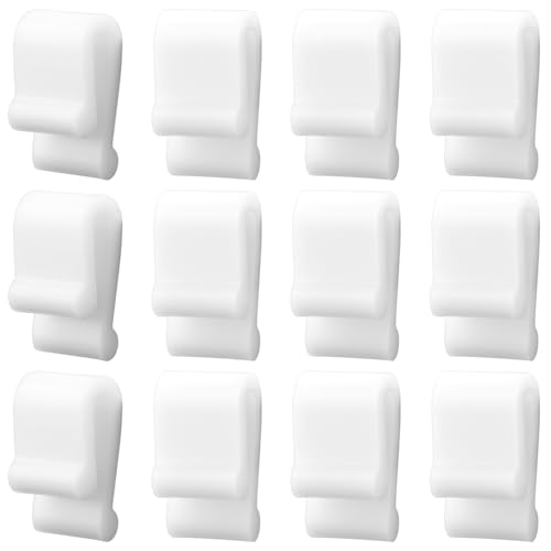 12pcs Dutch Oven Lid Protector Clips, Silicone Cookware Protector Clips Pot Lid Flexible Bumpers Lifter Accessories for Stacking Pan and Display of Dutch Oven Pots (White)