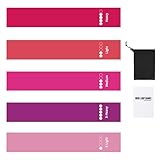 Widerstandsbänder-Set mit 5 verschiedenen Stärken, elastische Dehnbänder mit Anleitung & Tragetasche für Yoga, Pilates und Heimfitness-Training