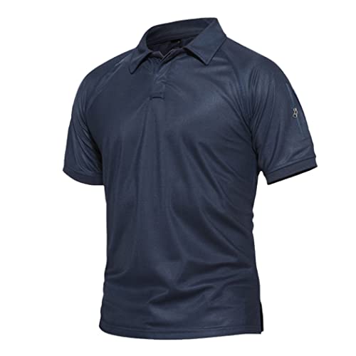 Polo homme anti-transpiration séchage rapide bleu marine confort 4XL