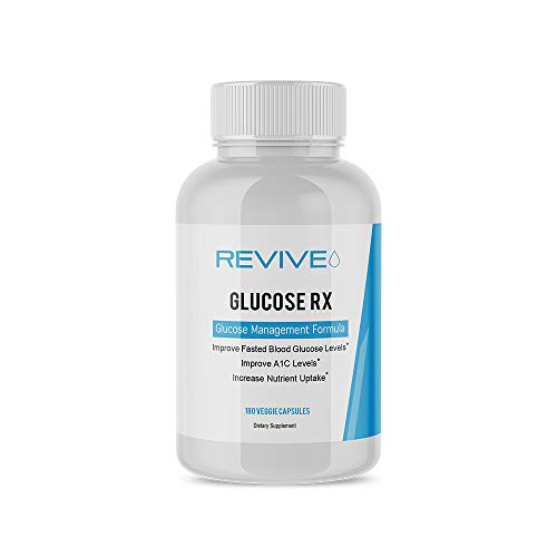 Revive MD | Glucose RX | Helps Manages Glucose Levels in Both Men and Women | Improve Fasted Glucose Levels | Improve A1C Levels | Increase Nutrient Uptake | 180 Capsules