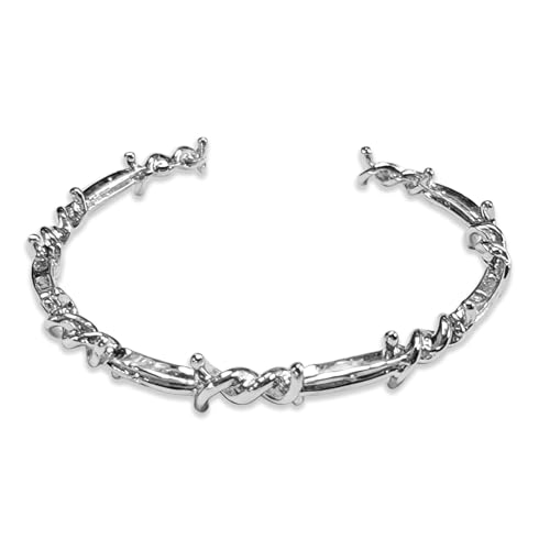 CZMZHFC Pulsera ajustable de alambre de púas punk, pulseras góticas, joyería unisex, accesorio gótico, regalo sorpresa