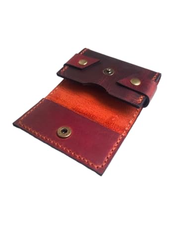 Full Grain Leather Credit Card Holder, 10 Card Capacity Minimal Design Handmade Card Wallet for Men and Women