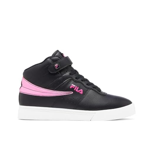 Fila Women's Vulc 13 2D Hi-Top Sneaker, Black-Pink-White, 10 US