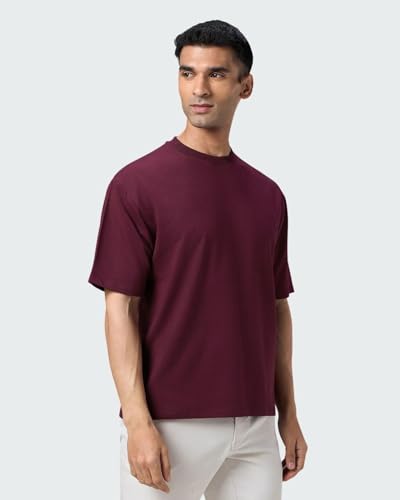 Image of Wellbi Bamboo Oversized Half Sleeve T-Shirt for Men | Naturally Antibacterial & Eco-Friendly | Breathable Organic Bamboo Cotton Blend | Moisture-Wicking Sustainable Wear