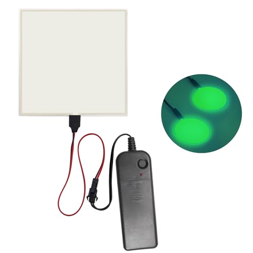 Image of Glowing LED Eyes Cuttable 10 * 10cm EL Panel Electroluminescent Light Sheet Decorations Light Lamp Sheet Sheet with Battery Inverter (Green)