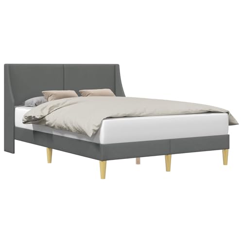 vidaXL Estructura de Cama con cabecera Placa de conexión, Cama Moderna, Diseño Rectangular, Tapizada en Tela, Mueble Funcional, Base Compacta y Elegante