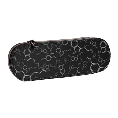 YsoLda Estojo para lápis, estojo para lápis, estojo portátil de couro para escritório escolar, serotonina, preto e cinzento, como a imagem, Organizadores de bolsas