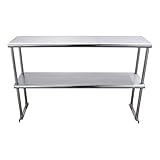 Profeeshaw Stainless Steel Overshelf for Prep & Work Table 12” x 48” NSF Commercial Adjustable...