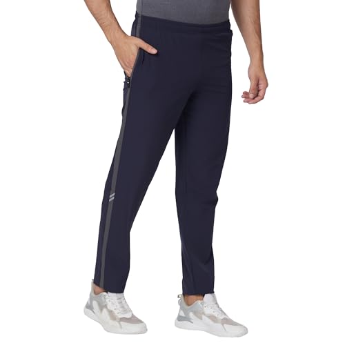 Image of berge' Men's Polyester Track Pant with Secure Zipper Side Pockets for Sports|Exercise|Gym|Running|Casual Wear|Lower Tracks Pant