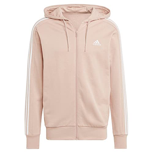Image of adidas mens Essentials French Terry 3-stripes Full-zip Hoodie