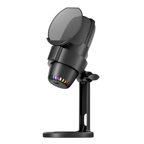 Microphone dynamique USB RVB Walfront pour enregistrement audio vidéo et kit de micro PC