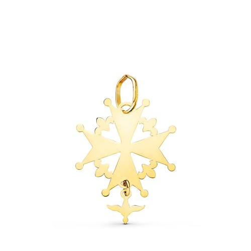 Inmaculada Romero IR Croix pendentif Pendentif Huguenotte unisexe en or 18 carats 21 mm. détail...