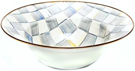 MACKENZIE-CHILDS Sterling Check Serving Bowl, Large 12-Inch Enamel Serving Dish