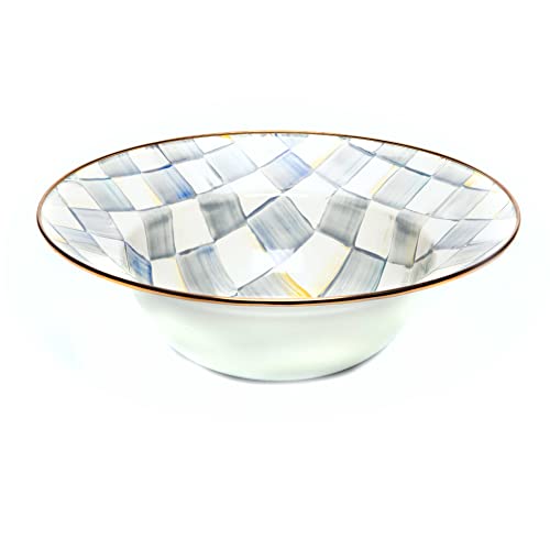 Mackenzie-Childs Sterling Check Serving Bowl, Large 12-Inch Enamel Serving Dish #TOP10