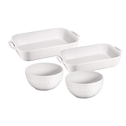 Staub Ceramic 4-Pc Baking Dish And Bowl Set - White #TOP15
