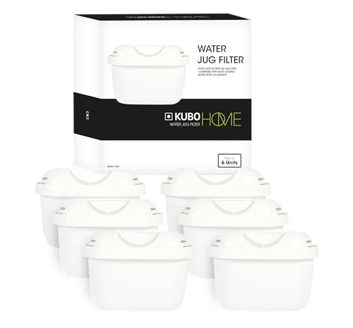 Kubo Cartuchos Filtro de Agua, Paquete de 6, Compatible con La Mayoría de Jarras Purificadoras,...