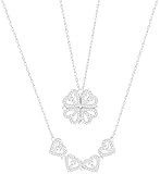 Material: El collar con colgante de trébol de cuatro hojas está hecho de acero titanio plateado 925 y cristal. El brillante collar de trébol de cuatro hojas viene con una cadena.