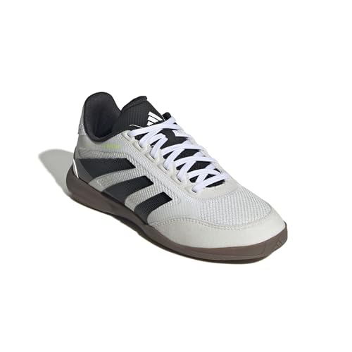 adidas Mixte Enfant Predator League Indoor Football Boots Kids, Cloud White/Core Black/Lucid Lemon, 34 EU