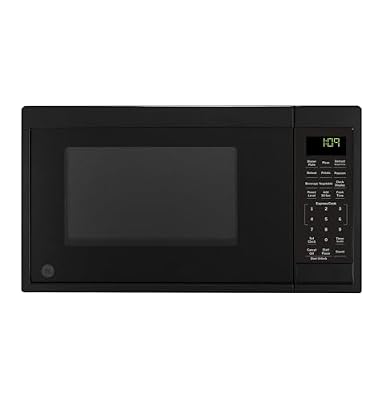 GE Countertop Microwave Oven, Compact 0.9 Cubic Ft., 900-watt Capacity, 7 Auto Cooking Settings, Child-Lock Technology, Kitchen Essentials for the Countertop, Dorm Room or Apartment, Black