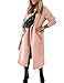 Ladiyo Womens Classic Coat Lapel Collar Open Front Belted Long Jacket