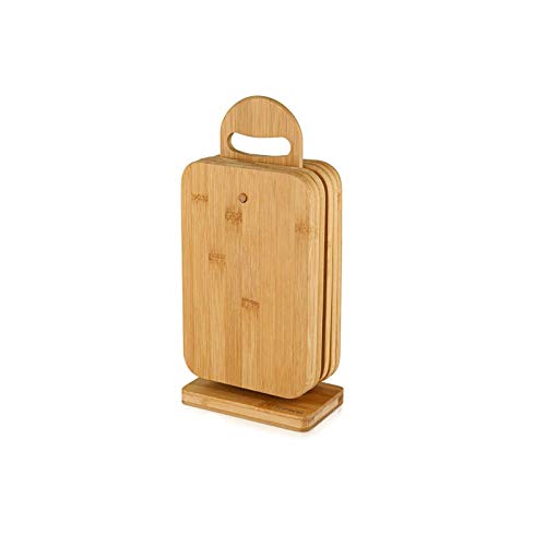 Tabla Cortar Cocina Conjunto de Tabla de Cortar de bambú de 6 Piezas, con Soporte, Tabla de Cortar de protección Ambiental, Accesorios de Cocina, Duradero y sin Aceite