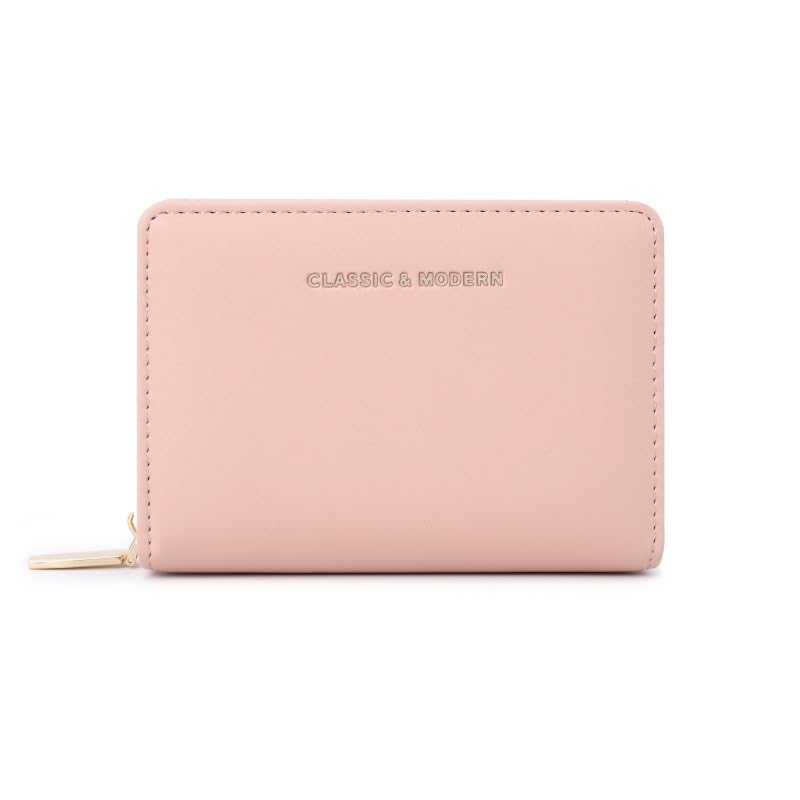 The new leather, niche and simple wallet features an exquisite design and is a compact multi-slot wallet for women (pink)