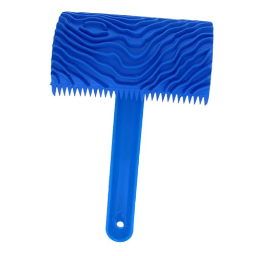 LIFKOME 木目調ペイントローラー 木?工具 ラバー製 壁装飾用 使いやすく洗浄簡単 青色 木目パターン壁画作成ツール