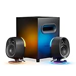 SteelSeries Arena 7 RGB Illuminated 2.1 Gaming Speakers with Powerful Bass, Subwoofer, and Bluetooth - Compatible with PC, PlayStation, Mobile - Black (Renewed)