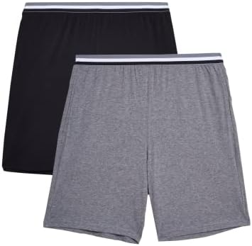 Marks and Spencer Men's 2 Pack Pure Cotton Pajama Shorts, Grey Mix, Small