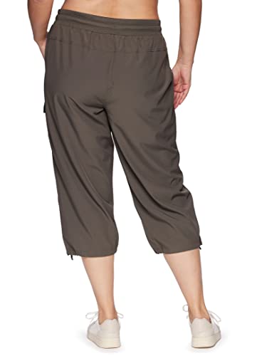 Rbx Women's Plus Size Lightweight Drawstring Cargo Capri Pant Ivy Olive 1X #TOP1