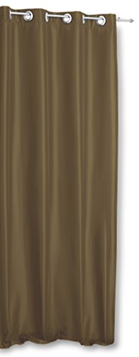 Haus und Deko Thermogardine Wildseide Optik Blickdicht Ösen Taupe hell Vorhang Polar Fleece Übergardine Gardine 140x245 cm