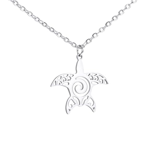 Collier de Tortue de mer en Argent Sterling 925 Bijou Minimaliste pour Femme