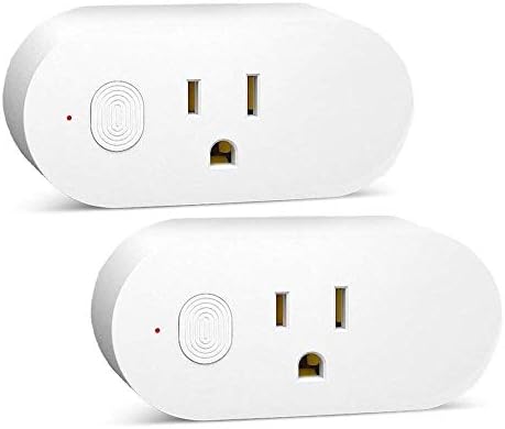 Smart Plug 2 Packs DIWUER 16A Alexa Wifi Mini Plug Outlet Compatible with Alexa Google Home and IFTTT Remotely Control High Power Home Appliances Socket with Timer Energy Monitor