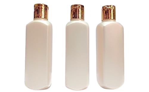 shree maha empty cosmetic golden flip-top cap refillable & reusable portable container empty storage bottle for preparations of shampoo massage hair oil for multipurpose use, pack of 10 (200 ml)