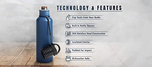 BottleKeeper - The Standard 2.0 - The Original Stainless Steel Bottle Holder and Insulator to Keep Your Beer Colder (Charcoal)