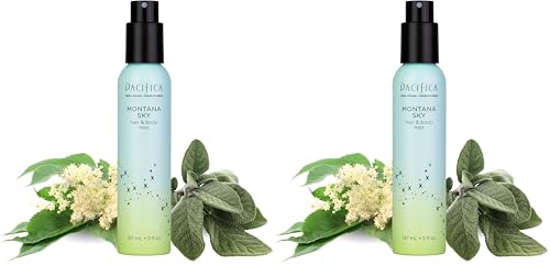 Image of Pacifica Hair Mist Perfume & Full Body Spray for Women - Montana Sky Body Mist Fragrance w /Cedarwood, Elderflower, Black Pepper, Sage & Sandalwood Clean Beauty Alcohol-Free, Vegan & Cruelty-Free 5 oz