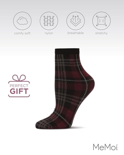 Image of MeMoi Women's Perfect Plaid Stretch Anklet Sock